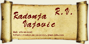 Radonja Vajović vizit kartica